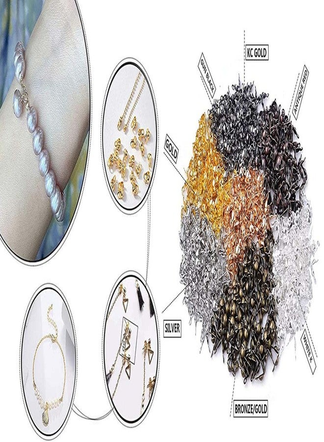 دي آي واي كرافتس مجموعة أدوات يدوية الصنع 50 غرام، برونز عتيق، أطراف خرز، أغطية عقد، أطراف من الفولاذ المقاوم للصدأ، أغطية عقد مفتوحة على شكل صدفة، أطراف خرز قابلة للطي، أغطية طرفية بفتحات صغيرة للعقد والضغط (50 غرام، برونز عتيق) - Image 3